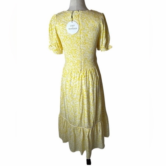 Lost + Wander NWT Women Yellow Floral Sweet Summer Daze Midi Dress, Small, Boho - Picture 6 of 16